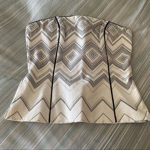 WHBM White/Tan/Black Bustier